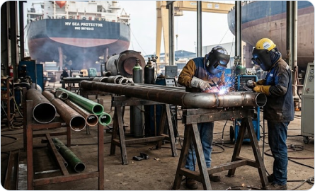 Marine piping fabrication, installation & testing